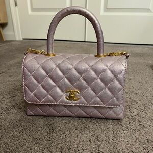 Chanel Metallic Pink Quilted Shoulder Bag